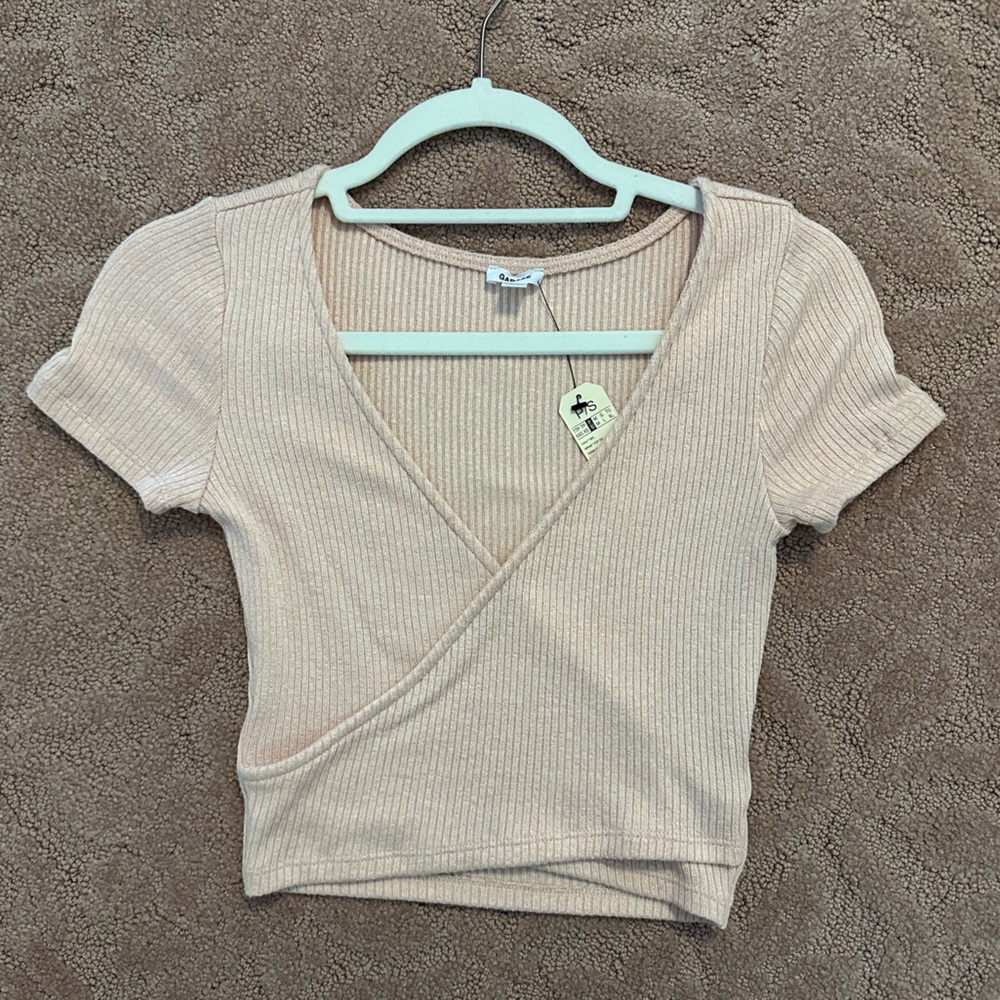 Garage Pearl Blush Wrap Top